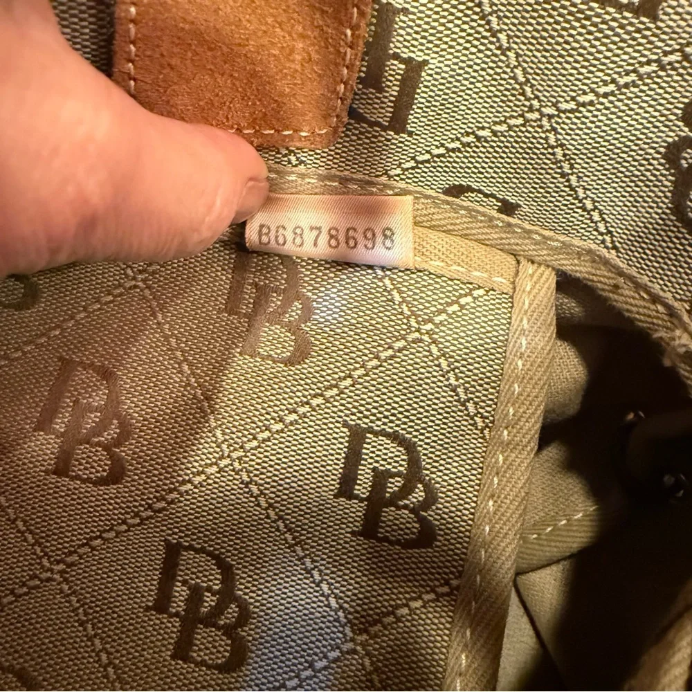 Dooney & Bourke Women’s Tan and Brown Signature Logo Canvas and Leather Bag